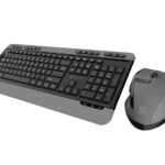 Klip Xtreme - Keyboard and mouse set - Spanish - Wireless - 2.4 GHz - Black and gray