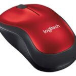 Logitech M185 - Ratón - diestro y zurdo - óptico - inalámbrico - 2.4 GHz - receptor inalámbrico USB - rojo