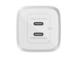 Belkin - Adaptador de corriente - tecnología PPS y GaN - 45 vatios - 3 A - Fast Charge, PD 3.0 - 2 conectores de salida (2 USB-C) - blanco - Imagen 3