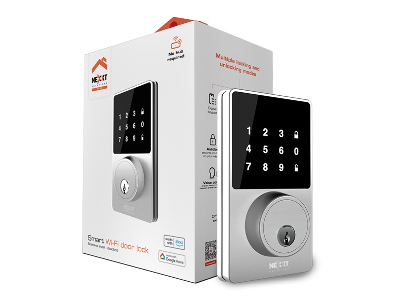 069217AK2KKW6F7NWV100NCGQ0.jpg Nexxt Solutions Connectivity - Smart doorlock Negro - Material: Policarbonato compuesto por una aleación de zinc - Imagen 1