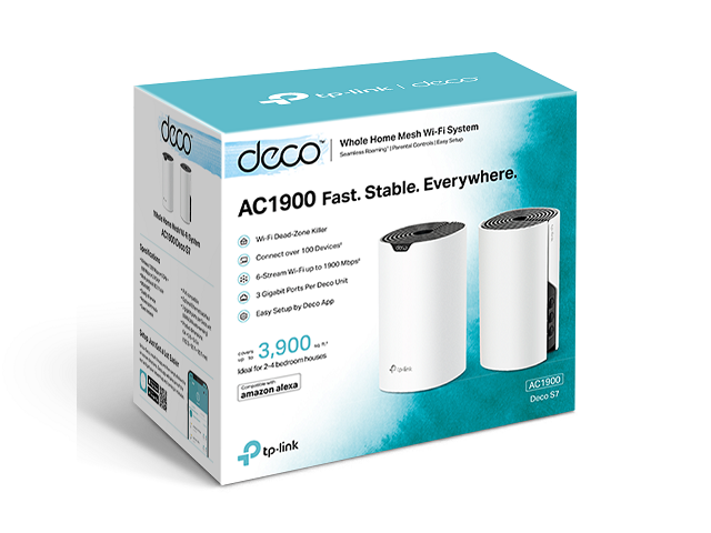 06CQRWXD4P3C8R6K7C9VQAQMCC.png TP-LINK Deco S7 V1 - Sistema Wi-Fi (2 enrutadores) - hasta 3900 pies cuadrados - malla - GigE - Wi-Fi 5 - Doble banda - Sistema Wi-Fi Mesh Inteligente Doble Banda AC1900 - Alcanza velocidades de hasta 600 Mbps en 2,4 GHz y 1300 Mbps en 5 GHz con tecnología 3×3 MU-MIMO. - Conecta más de 100 dispositivos - Imagen 1
